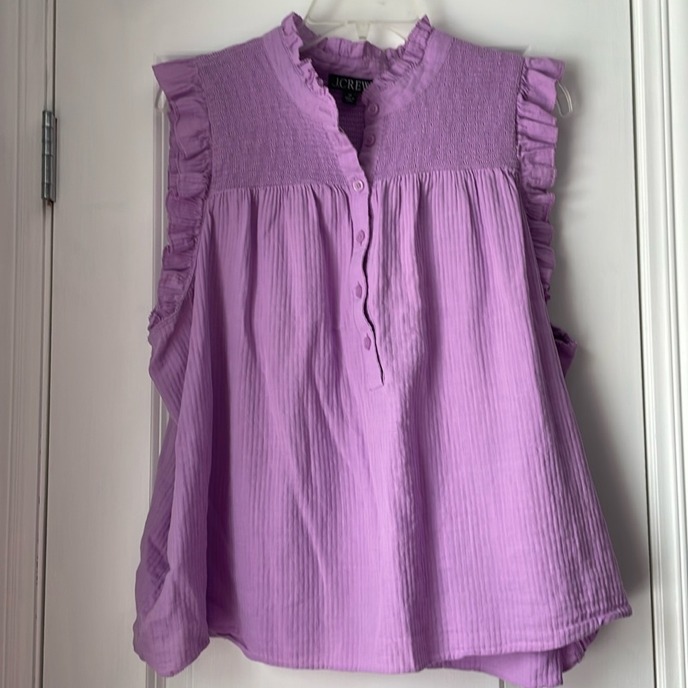 JCrew 2X Garden Top in Soft Gauze